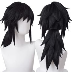 PRICES MAY VARY. 【Characters】- Wigs for Tomioka Giyuu cosplay costume. Kindly note: it need a bit styling by yourself. 【Material】 - Synthetic fibers. Can be re-style or cut within 180°, natural appearance with a healthy satin sheen, good texture and soft touch. 【Thick Enough】- Will not reveal the built-in mesh to embarrassing you. Perfect for Halloween, Cosplay Costume and other themed parties. 【Easy to Wear & Care】- you can use brush or hands to make beautiful texture in mins. And the built-in Wigs Cosplay, Giyuu Cosplay, Fluffy Wig Tutorial Cosplay, How To Fluff Cosplay Wigs, Cosplay Wigs Anime, Black Cosplay Wig, 40 Inch Cosplay Wig Black, Crochet Case, Halloween Wigs