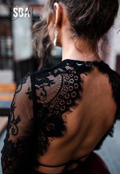 Black lace top open back black wedding lace blouse black | Etsy Lace Blouse Black, Black Lace Crop Top, Dark Theme, Black Lace Top, Black Lace Blouse, Wedding Lace, Gothic Wedding, Open Back Dresses, Black Lace Tops