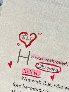 a piece of paper with writing on it and a red marker in the middle that says i love you