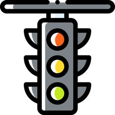 a traffic light with two different colored lights on top of each other in front of a white background