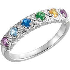 Customize with children's birthstone. This elegant ring is available in sterling silver with 1-6 birthstones. When you're ordering please select the ring size and include a note for birthstone details. I will respond your email to confirm. Stone will be set from left to right. This ring is sterling silver .925 but I can also make it in solid gold, please let me know if you're interested. The following simulated birthstones will be set: January - Simulated Garnet $0 February- Simulated Amethyst $ Classic May Birthstone Ring With Accent Stones, Classic Birthstone Gemstones For Anniversary, Classic Birthstone In White Gold Setting, Classic Sterling Silver Birthstone Ring With Accent Stones, Classic White Gold Birthstone Gemstones, White Gold Multi-stone Rings For May Birthstone, Silver Sapphire Ring With Accent Stones For May Birthstone, White Gold Gemstones Birthstone For Anniversary, Fine Jewelry May Birthstone Multi-stone Ring