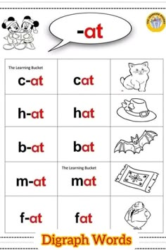 a worksheet with words and pictures to help students learn how to read the alphabet