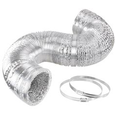 a silver metal exhaust pipe and hose kit