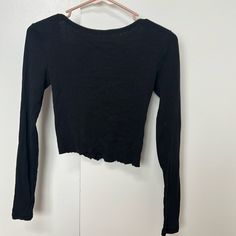 Never Worn! Brand New! Super Cute. Great Material. No Flaws. Open Back. Size M Urban Outfitters Fitted Black Tops By Urban Outfitters, Black Long Sleeve Tops From Urban Outfitters, Trendy Black Urban Outfitters Crop Top, Fitted Black Crop Top By Urban Outfitters, Urban Outfitters V-neck Crop Top, Tops Long Sleeve, Urban Outfitters Tops, Long Sleeve Crop, Long Sleeve Crop Top