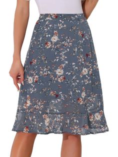 Shop Allegra K for floral ruffle elastic high waist button flowy split midi skirt you are looking for, get more women's skirts for yourelf. Order now! Free Returns! Split Midi Skirt, Midi Skirts Summer, Flower Skirt, Split Skirt, Floral Midi Skirt, Women's Skirts, Summer Skirts, Floral Ruffle, Flowy Skirt