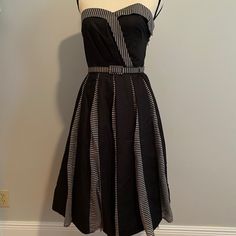 This Dress Is Brand New, It Has Never Been Worn. Lined A-line Midi Dress For Date Night, Lined Cocktail Sundress, Eva Dress, Black Grey, Black Gray, Colorful Dresses, Black And Grey, Size 2, Midi Dress