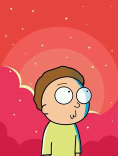 an animated image of a man with eyes wide open, staring at the stars in the sky