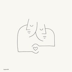 a drawing of two people holding each other