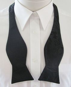 Beautiful self tie and adjustable you tie classic bow tie. Your tie will adjust from 13.5" to 20" neck 2.5" wide with adjustable length.Always made by hand and to your special order. weddings and groups are welcome. Classic Bow Tie For Black Tie Events, Dapper Tie With Butterfly Knot For Black Tie Events, Elegant Fitted Bow Tie With Adjustable Ties, Adjustable Fitted Bow Tie For Wedding, Adjustable Butterfly Knot Bow Tie For Black Tie Events, Elegant Formal Ties, Black Tie For Party, Elegant Bow Tie With Inside Ties For Party, Elegant Formal Bow Tie With Adjustable Ties