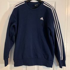 Used. No Damage What So Ever. Great Quality. Like Brand New. Open For Negotiations. Will Wash Before Delivery And Will Try My Best To Get It To You As Fast As Possible. Adidas Blue Tops With Three Stripes, Blue Adidas Tops With Three Stripes, Casual Navy Adidas Top, Casual Blue Sweatshirt With Three Stripes, Adidas Blue Sweatshirt For Fall, Blue Long Sleeve Tops With Three Stripes, Adidas Blue Tops With Three Stripes Branding, Blue Adidas Tops With Three Stripes Branding, Blue Adidas Crew Neck Top