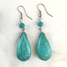 Southwestern Turquoise Earrings New! Genuine Southwestern Turquoise Earrings. These earrings are made with authentic turquoise stones, rest assure it is not plastic nor acrylic. ❌Price is Firm❌. Alpha Shop Box Jewelry Earrings Southwestern Turquoise Drop Earrings, Turquoise Nickel-free Southwestern Earrings, Turquoise Nickel-free Southwestern Teardrop Earrings, Nickel-free Turquoise Southwestern Earrings, Southwestern Turquoise Teardrop Earrings For Gift, Adjustable Turquoise Teardrop Earrings, Handmade Southwestern Turquoise Teardrop Earrings, Handmade Turquoise Teardrop Earrings Southwestern Style, Handmade Turquoise Teardrop Earrings In Southwestern Style