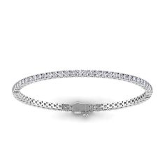 Bracelets 6" / White Gold / 14K 14K or 18K Gold Diamond Medium Tennis Bracelet 3 ct 4-prong setting Bezel Set Earrings, Signature Bracelet, Always Forever, Diamond Stacks, Bridal Diamond Jewellery, White Lab, Linking Rings, Bridal Bands, Diamond Charm