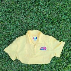 Adorable Custom Yellow Y2k Early 2000s Prep School Collar Shirt Clueless Vibes Size Medium White Blouse Dress, Clueless Vibes, Yellow Y2k, Y2k Early 2000s, Pink Floral Top, Cap Sleeve Shirt, Women White Blouse, Embroidered Tunic Top, Prep School