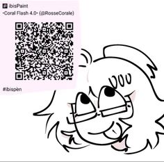 a cartoon character with a qr code on it's face and an animal in the background