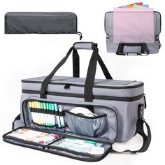 PRICES MAY VARY. 【Dimension】AMOIGEE double-layer carrrying case compatible with Cricut Explore Air 2, Cricut Maker 3, Silhouette Cameo 3, Cameo 4. Size: 23" x 9" x 9" (L x W x H), main layer 23" x 9" x 7" (L x W x H). 【Double-Layer Design】Double-layer design provides more storage space to organize cricut accessories. It can also fit a cutting mat in the outside big pocket. 【Sturdy & Durable】Made of high-quality standard material, sturdy zippers, metal buckles, and a heavy-duty handle. The sides Cricut Carrying Case, Cricut Explore 3, Cricut Accessories, Cricut Air 2, Cricut Maker 3, Cricut Air, Cricut Explore Air 2, Pocket Storage, Die Cut Machines