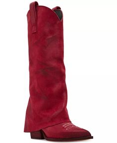 Steve Madden - Women's Sorvino Slouch Cuffed Western Boots Red Cowgirl Boots, Modern Cowgirl, Cowgirl Boots, Western Boots, Steve Madden, Pick Up, In Store, Buy Online, Cuff