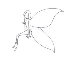 a drawing of a woman sitting on top of a leaf