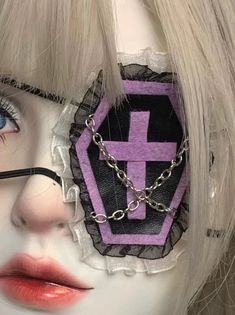 ❤︎ Mine Halloween Sub Culture Eye Mask❤︎ Bottom Half Mask, Aesthetic Eyepatch, Eyepatch Aesthetic, Moonlight Jewel, Weird Accessories, Goth Mask, Mask Gothic, Cool Face Mask, Halloween Party Accessories