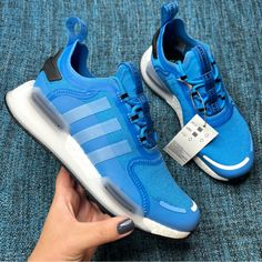 Brand: Adidas Style: Nmd V3 Gs Sneakers Color: Pulse Blue/White/Black Size: Us Boy's/Men's 5 = Us Women's 6.5 (These Are A Boys/Mens Size Listed As The Women's Equivalent Size) Condition: New With Tags, No Box. Inventory: 786862321 Dynamic Blue Sneakers With Laces, Blue Sneakers For Light Sports With Laces, Blue Sneakers With Laces For Light Sports, Functional Blue Sneakers With Laces, Blue Adidas Custom Sneakers For Streetwear, Blue Adidas Custom Sneakers, Custom Blue Adidas Sneakers With Logo, Sporty Light Blue Sneakers With Laces, Light Blue Lace-up Sneakers With Boost Midsole