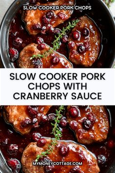 slow cooker pork chops with cranberry sauce