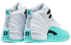 Nike Air Jordan 12 Retro GG Light Aqua 510815-100 Nike Shoes Women Fashion, Pretty Sneakers, Nike Fashion Shoes, Jordan Shoes Girls, Jordan Shoes Retro, Air Jordan 12, All Nike Shoes, Nike Air Shoes, Air Jordan 12 Retro