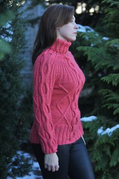 Wool Cable Knit Sweater Turtleneck Sweater Womens Sweater | Etsy Merino Wool Knitting Pattern For Fall, Knitted Alpaca Sweater, Mohair Sweater Knit, Apricot Sweater, Sweater Turtleneck, Mohair Knit, Womens Sweaters, Ladies Turtleneck Sweaters, Fingerless Mittens