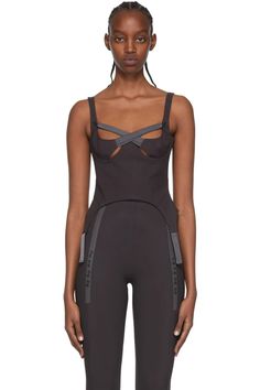 KNWLS: SSENSE Exclusive Brown Camisole | SSENSE Edgy Fashion Outfits, Futuristic Fashion, Leather Corset, Edgy Fashion, Leather Fashion, Stylish Outfits, High Fashion, Unique Style, Fashion Inspo