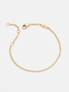 Dainty bracelets will always be an on-trend design. The Stephanie 18K Gold Bracelet adds a little luxe to every wristwear look. This bracelet features petite gold ball beads for just a touch of texture and is crafted with 18K gold plated sterling silver. 18k Gold Bracelet, Dainty Bracelets, Gold Plated Sterling Silver, Bracelet Sizes, Delicate Bracelet, Gold Bracelet, 18k Gold, Gold Plate, Design Trends