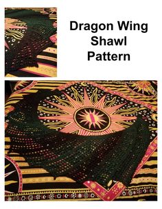 the dragon wing shawl pattern is shown