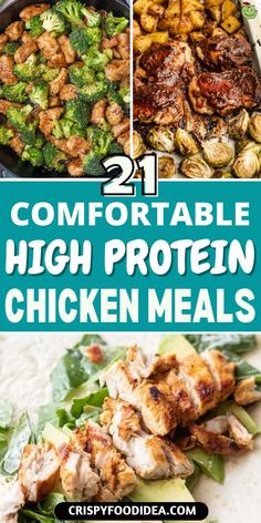 These amazing high protein chicken recipes are best for meal prep and for healthy eating. High Protein Chicken Meals, Protein Chicken Recipes, High Protein Low Carb Recipes Dinner, High Protein Chicken Recipes, High Protein Recipes Dinner, Low Carb Dinner Chicken, High Protein Chicken, High Protein Pasta, High Protein Salads