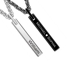 Personalized Women Tungsten Simple Stick Necklace, Rectangular Pendant, Fashion Jewelry- Mother's Day Gift for Mom, Wife, Grandma Material: Tungsten, Ultra Hard, Heavy Feel. Two colors : Black  , Silver. Chain Length: Approx. 23.6 x 2.1 inches (600 mm), Pendant Size: Approx. 1.6 4 x 0.21 inches (41.6 x 5.35 mm),  Weight: 0.5 oz (15.1 g) Feature: -Excellent Stick Design: This tungsten necklace has a simple and easy to wear design that is not too flashy, not too plain, and has just the right amoun Stick Design, Valentines Gifts For Boyfriend, Great Gifts For Men, Gift For Boyfriend, Valentine's Gift, Birthday Jewelry Gift, Valentines Jewelry, Mens Birthday Gifts, Personalized Christmas Gifts