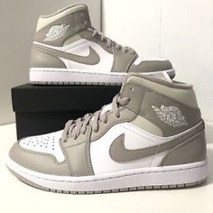 Jordan Air Force 1 Grey, Nike Jordan Air 1 Sage Green, Nike Jordan Air 1 Grey, Air Jordan 1 Mid Aluminium Wolf Grey, Nike Air Jordan Mid 1, Air Jordans 1 Low White Wolf Grey, Air Jordan 1 Mid Vintage Grey, Jordan 1 Mid Nike, Nike Shoes Grey Jordans