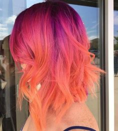 Spring Hair Dye Ideas, Magenta Hair Colors, Hary Styles, Sunset Hair, Magenta Hair, Health Hair, 50 Hair, Dye Ideas, Dye Colors