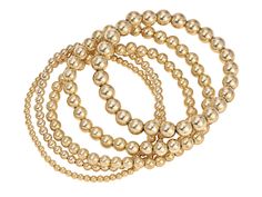 Beautiful and easy to wear, this real 14K gold filled bracelet set is the perfect finishing touch to your look. Stack alongside your favorite chain link bracelets for a stunning statement A statement piece for stacking Gold Filled Bead Bracelets L E T S . T A L K . B R A C E L E T S . ✤ Available in real 14k Gold Filled. ✤ Available  beads Size 3, 4, 5, and 6mm  gold filled ✤ Tarnish resistant ✤ Made with strong nylon stretch cord ✤ Maid to fit your size  ✤ S I Z I N G  ✤ How to measure your wri Gold Stackable Jewelry With Round Beads, Adjustable Gold Pearl Bracelet With Polished Beads, Gold Stackable Beaded Bracelets With Round Beads, Gold Stackable Stretch Bracelet, Gold Stackable Beaded Bracelets, Gold Charm Bracelet With Spacer And Round Beads, Stackable Gold Stretch Bracelet, Gold Stackable Charm Bracelet With Round Beads, Gold Hand-strung Charm Bracelet