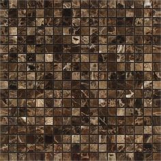 5/8 x 5/8 Polished Emperador Dark Marble Mosaic Tile Sample - Tilephile Hotel Master Suite, Resin Tiles, Emperador Dark Marble, Floor Mosaic, Square Mosaic Tile, Dark Emperador, Dark Marble, Mosaic Texture, Emperador Marble