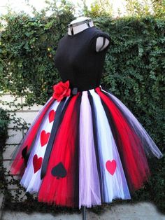 a dress made out of tulle with hearts on it