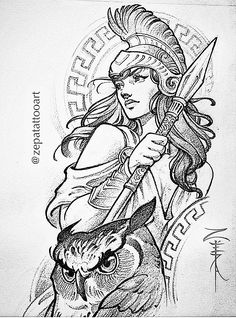 Athena Goddess Drawing, Greek Goddess Sketch, Athena Sketch, Athena Tattoo Design Greek Mythology, Athena Drawing, Greek Goddess Tattoo, Goddess Greek, Norse Mythology Tattoo