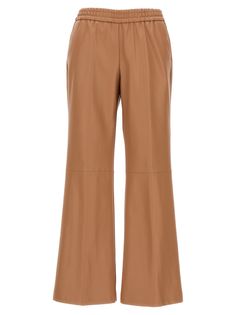 Eco leather pants, elastic waistband, pockets, flared leg. Composition: 50% polyurethane 50% polyester Evening Trousers, Wardrobe Edit, Bell Bottom Pants, Leather Trousers, Blouse Dress, Wide Leg Trousers, Straight Leg Pants, Bell Bottoms, Bottoms Pants