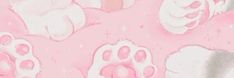 an image of pink and white paw prints on a wallpaper pattern with stars in the background