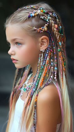 Half-Up Boho Braided Treble Clef 🎵 Star Hairstyles For Kids, Rock Star Hairstyles, Rock Star Hair, Peinados Hair Styles, Estilo Hippie, Work Hairstyles, Braids For Kids, Crazy Hair Days