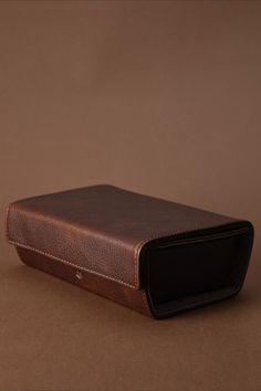 Multiple Sunglasses Case · Dark Brown by Capra Leather Classic Cases With Interior Card Slots, Brown Rectangular Travel Case, Modern Rectangular Cases With Interior Card Slots, Rectangular Bags With Protective Case For Everyday, Everyday Rectangular Bags With Protective Case, Rectangular Travel Case, Rectangular Cases With Luggage Sleeve For Storage, Functional Rectangular Case With Luggage Sleeve, Functional Storage Cases