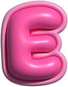 the letter e is made up of bright pink plastic letters that spell out the letter e