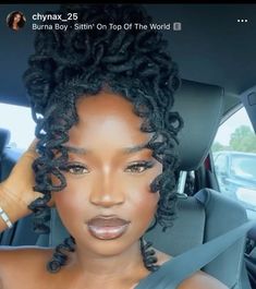 Loc Ponytail With Curls, Homecoming Loc Hairstyles, Locs Up Do Hairstyles For Women, Loc Messy Bun Styles, Loc Curls Updo, Locs Birthday Hairstyles, Dreadlock Hairstyles For Prom, Loc Styles For Homecoming