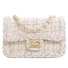 Free U.S. shipping. Style: Commuting , color:Beige, suite for season：Spring, Autumn, Winter ，Anniversary, Date, Going out, Hanging out, Material Wool Blend, Beige Tweed Crossbody Chain Bags Shoulder Satchel Purses Handbag 2022, Spring Purses, Tweed Purse, Tweed Bag, Banquet Dress, Fashion Landscape, Handbag Essentials, Beige Bag, Girly Bags