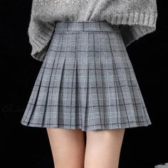 Olivia Mark - Gray High-Waisted Woolen Pleated Skirt with Thickened Texture and Letter Pattern, Perfect for Winter Season, a Sophisticated Addition to Your Wardrobe. Pleated Skirt Winter, Jacquard Midi Skirt, Grey Pleated Skirt, Charcoal Clothing, Pattern Skirt, High Waisted Pleated Skirt, Checkered Skirt, Plaid Pleated Skirt, Knit Midi Skirt