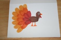 a card with an image of a turkey on it