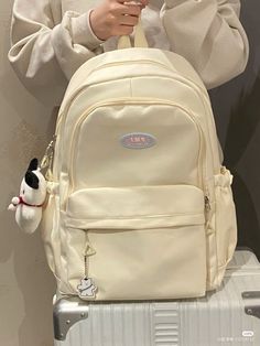 Korean Bag, Cute School Stationary, My Style Bags, White Backpack, Aesthetic Bags