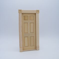 an open wooden door on a white background