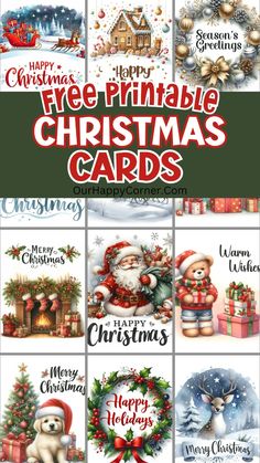 Spread holiday cheer with these free printable Christmas cards. Choose from festive 5x7 and 5x5 inch designs, including classic Santa scenes, cozy winter villages, and fun coloring cards. Perfect for easy DIY greetings you can print and personalize at home. Christmas Cards Cricut Templates Free, 4x6 Christmas Printable Free, Christmas Cards To Print Free Printables, Christmas Cards To Make Free Printable, Printable Christmas Cards Templates, Christmas Card Templates Free Printable, Simple Christmas Cards To Make, Free Christmas Card Printables, Free Christmas Card Template