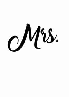 the word mrs written in black ink on a white background